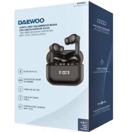 Daewoo DW2022 Auriculares TWS Bluetooth 5.4 In-Ear Negros Daewoo DW2022 Auriculares TWS Bluetooth 5.4 In-Ear Negros